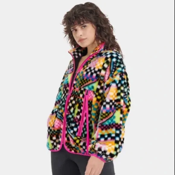 UGG Marlene Faux Fur Jacket Sz L - Picture 1 of 10